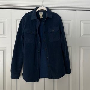 LL Bean shirt jacket men’s traditional fit size small navy blue